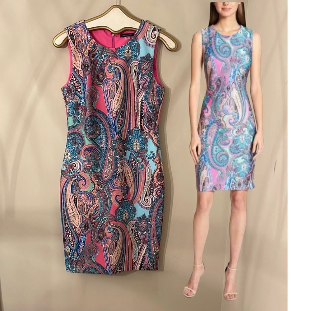 Tommy Hilfiger Scuba Paisley Sleeveless Dress - Multicolor Size 8 NWT